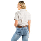Ringers Western Womens Jules Half Button S/S Work Shirt (220210420) Beige