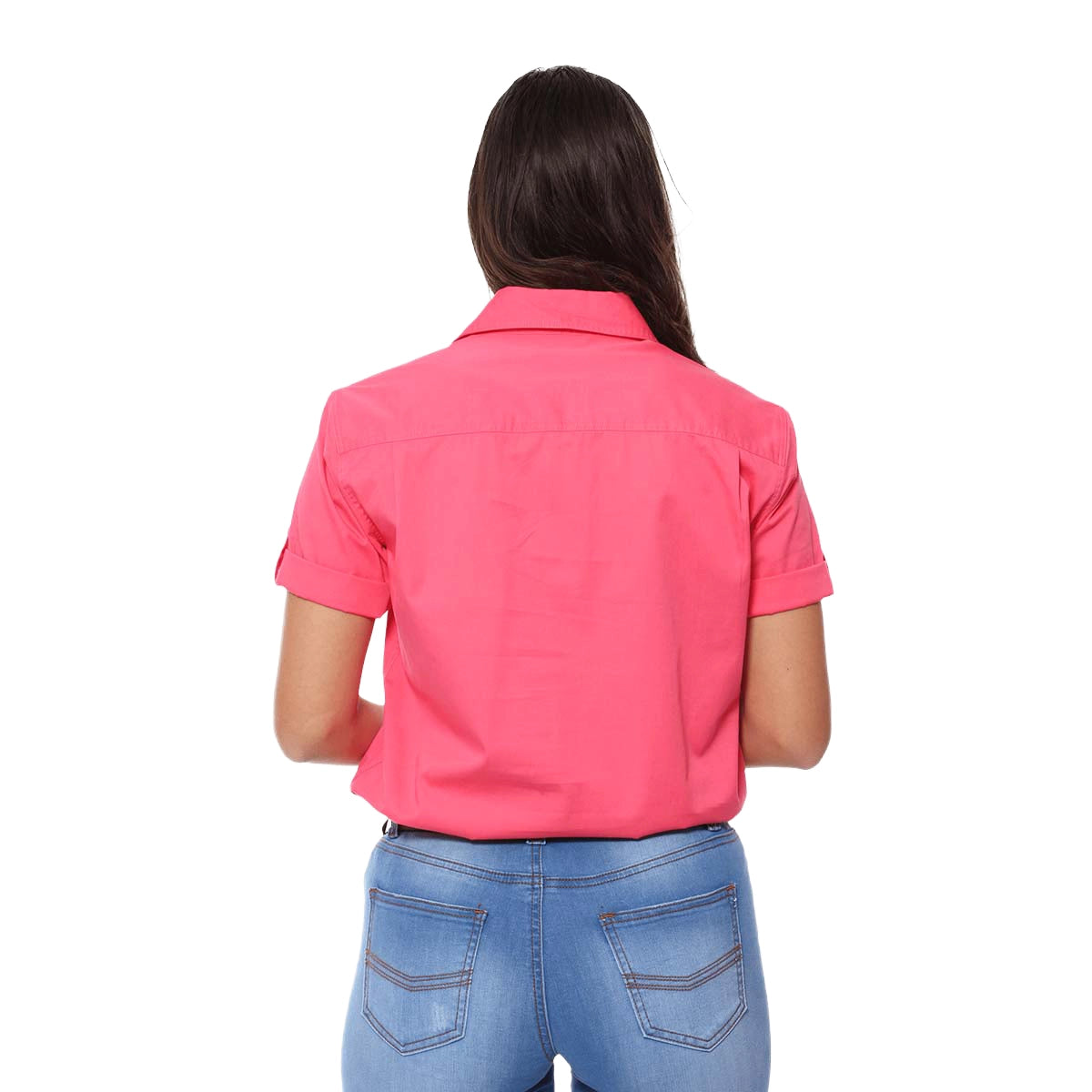 Ringers Western Womens Jules Half Button S/S Work Shirt (220210420) Melon