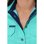 Ringers Western Womens Jules Half Button S/S Work Shirt (220210420) Mint