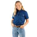Ringers Western Womens Jules Half Button S/S Work Shirt (220210420) Navy