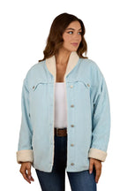 Ringers Western Womens Lacey Sherpa Jacket (223031RW) Ice Blue