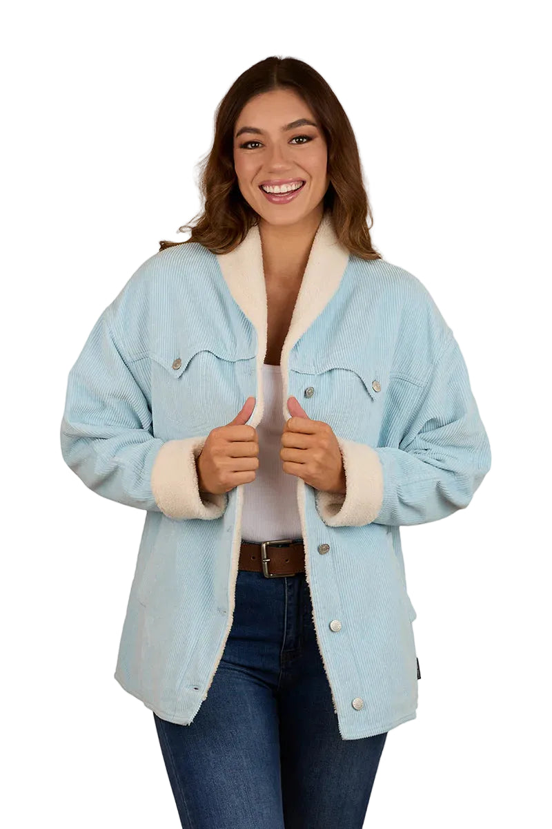 Ringers Western Womens Lacey Sherpa Jacket (223031RW) Ice Blue
