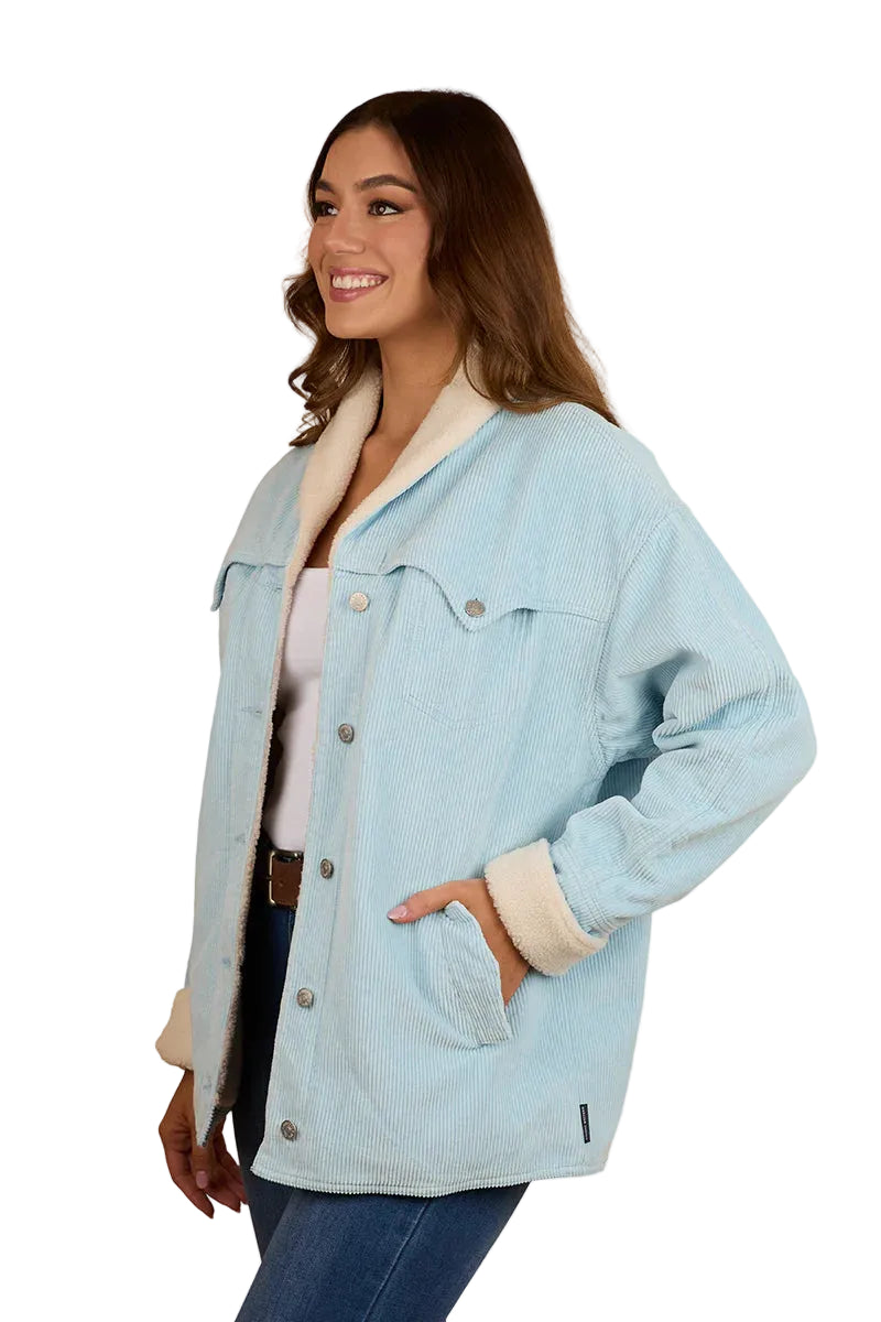 Ringers Western Womens Lacey Sherpa Jacket (223031RW) Ice Blue