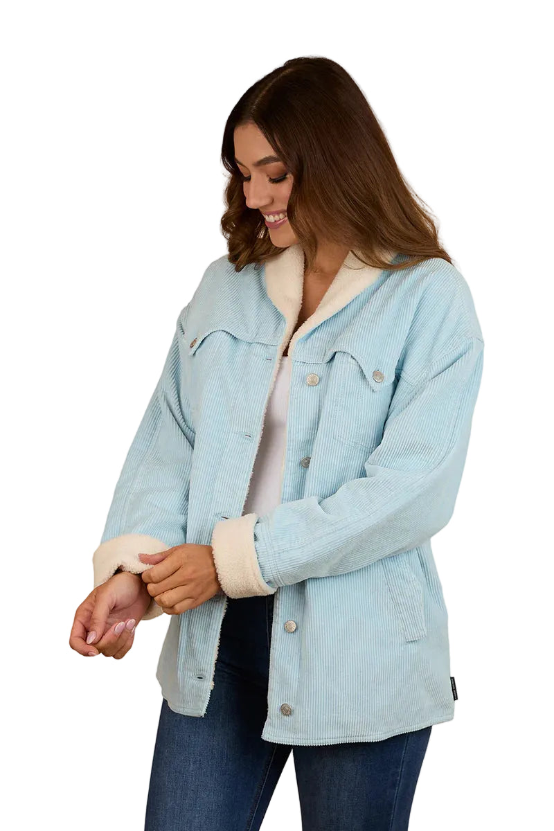 Ringers Western Womens Lacey Sherpa Jacket (223031RW) Ice Blue