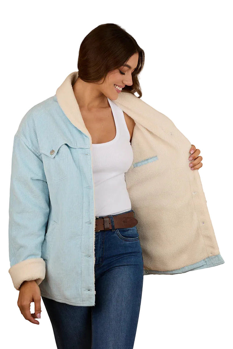 Ringers Western Womens Lacey Sherpa Jacket (223031RW) Ice Blue