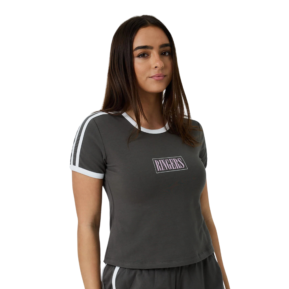 Ringers Western Womens Lolita S/S Ringer Tee (225233RW)  Charcoal/White
