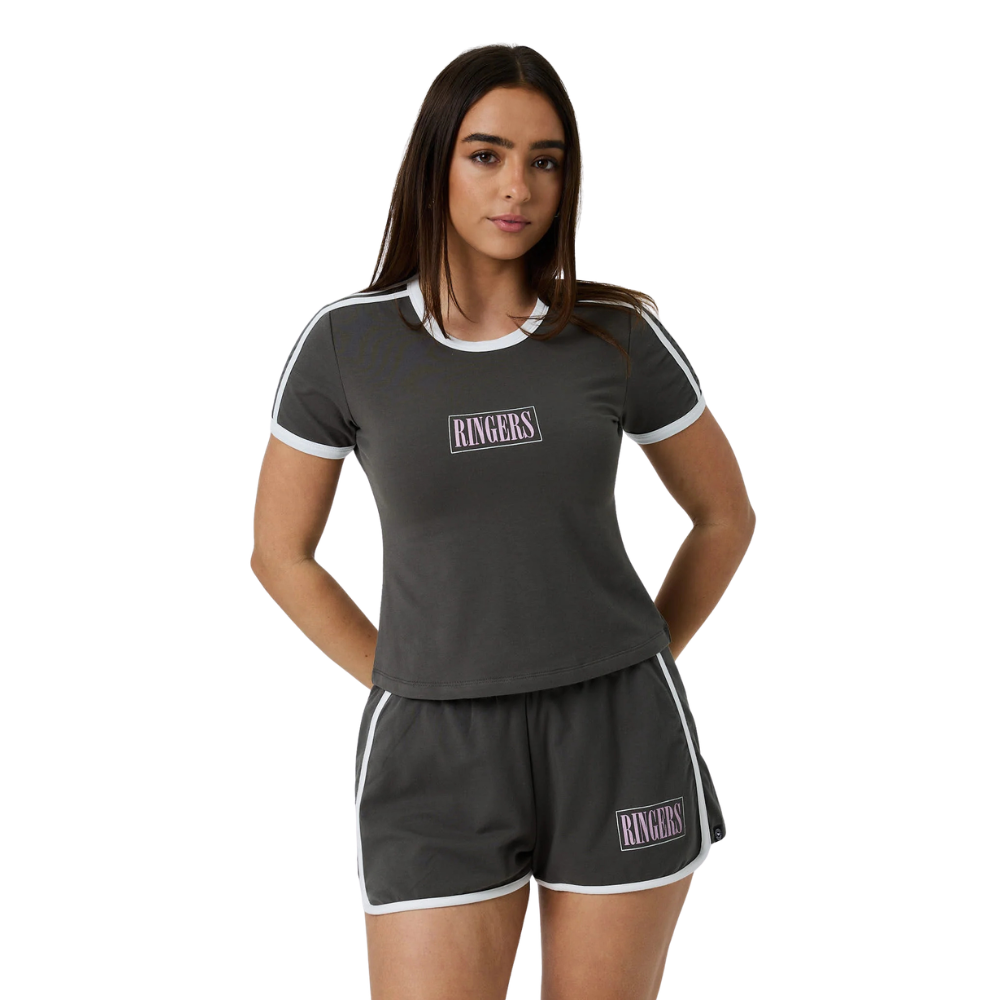 Ringers Western Womens Lolita S/S Ringer Tee (225233RW)  Charcoal/White