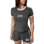 Ringers Western Womens Lolita S/S Ringer Tee (225233RW)  Charcoal/White