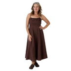 Ringers Western Womens Montanna Linen Midi Dress (225262RW)  Chocolate