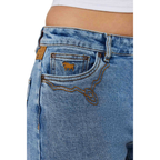 Ringers Western Womens Nashville Faux Suede Trim Shorts (225130RW)  Mid Blue