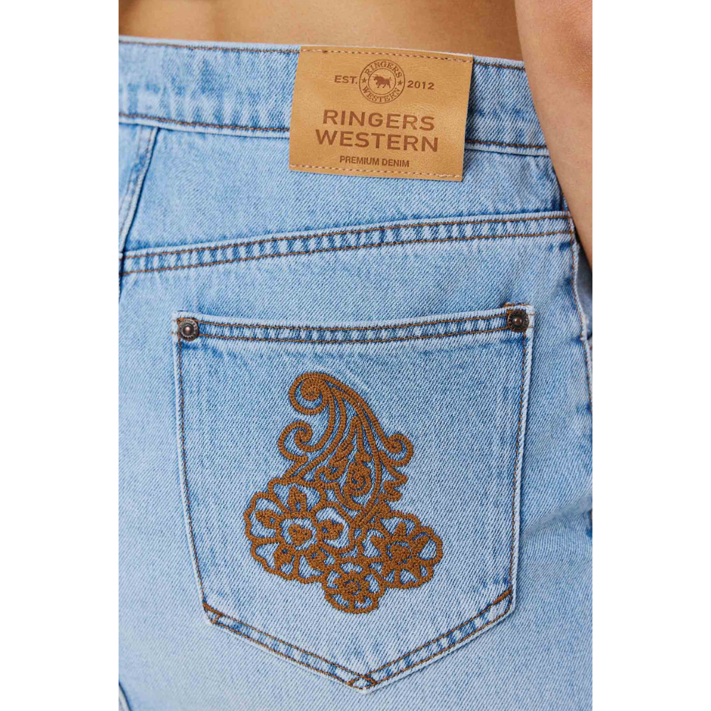 Ringers Western Womens Once a Cowgirl Mini Skirt (225253RW)  Vintage Light Blue