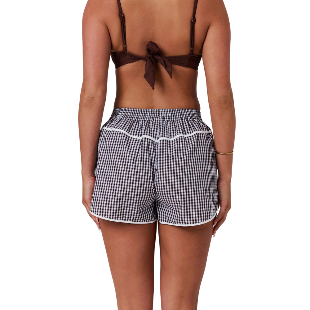 Ringers Western Womens One Buck Gingham Shorts (225191RW) Chocolate/White