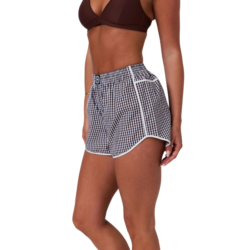 Ringers Western Womens One Buck Gingham Shorts (225191RW) Chocolate/White