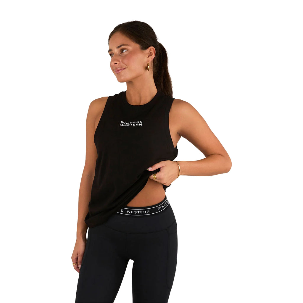 Ringers Western Womens Park Run Active Muscle Tank (225016RW) Black