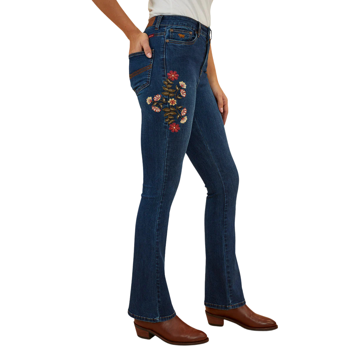 Ringers Western Womens Penny Rodeo High Rise Bootleg Jeans (222104RW) Classic Blue