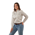 Ringers Western Womens Pentecost River Full Button L/S Work Shirt (171210001) Beige