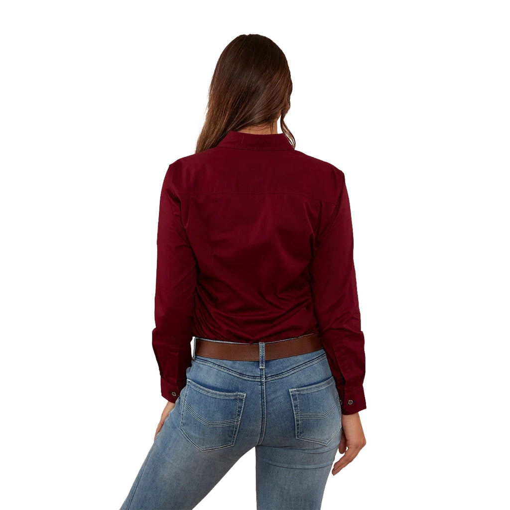 Ringers Western Womens Pentecost River Full Button L/S Work Shirt (171210001) Burgundy