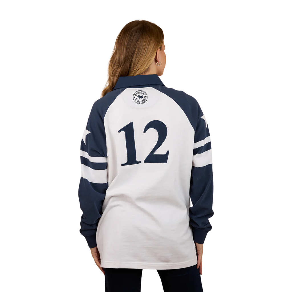 Ringers Western Womens Player Oversized Rugby (225079RW) White/Navy