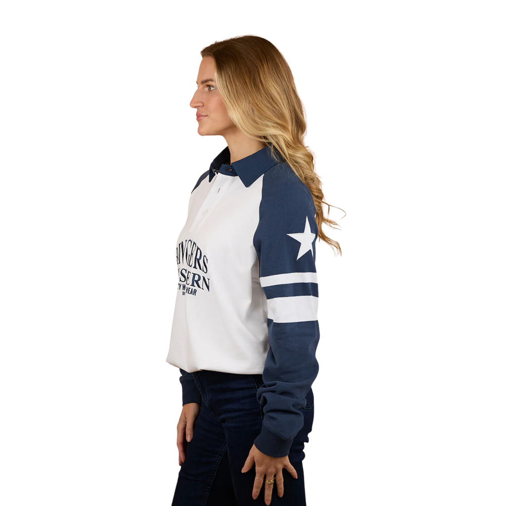 Ringers Western Womens Player Oversized Rugby (225079RW) White/Navy