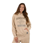 Ringers Western Womens RW College Oversized Pullover Hoodie (225037RW) Dark Sand