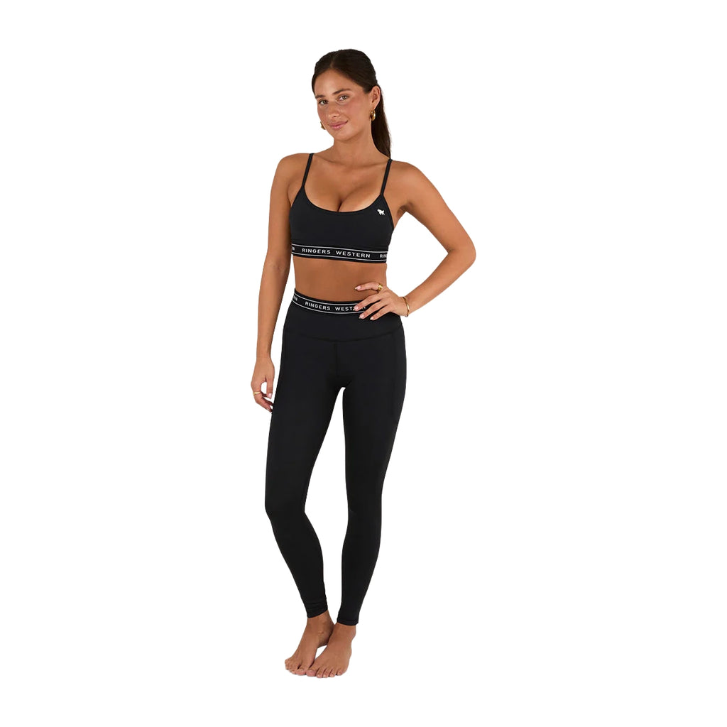 Ringers Western Womens Ringers Active Logo Elastic Pocket Leggings (225015RW) Black