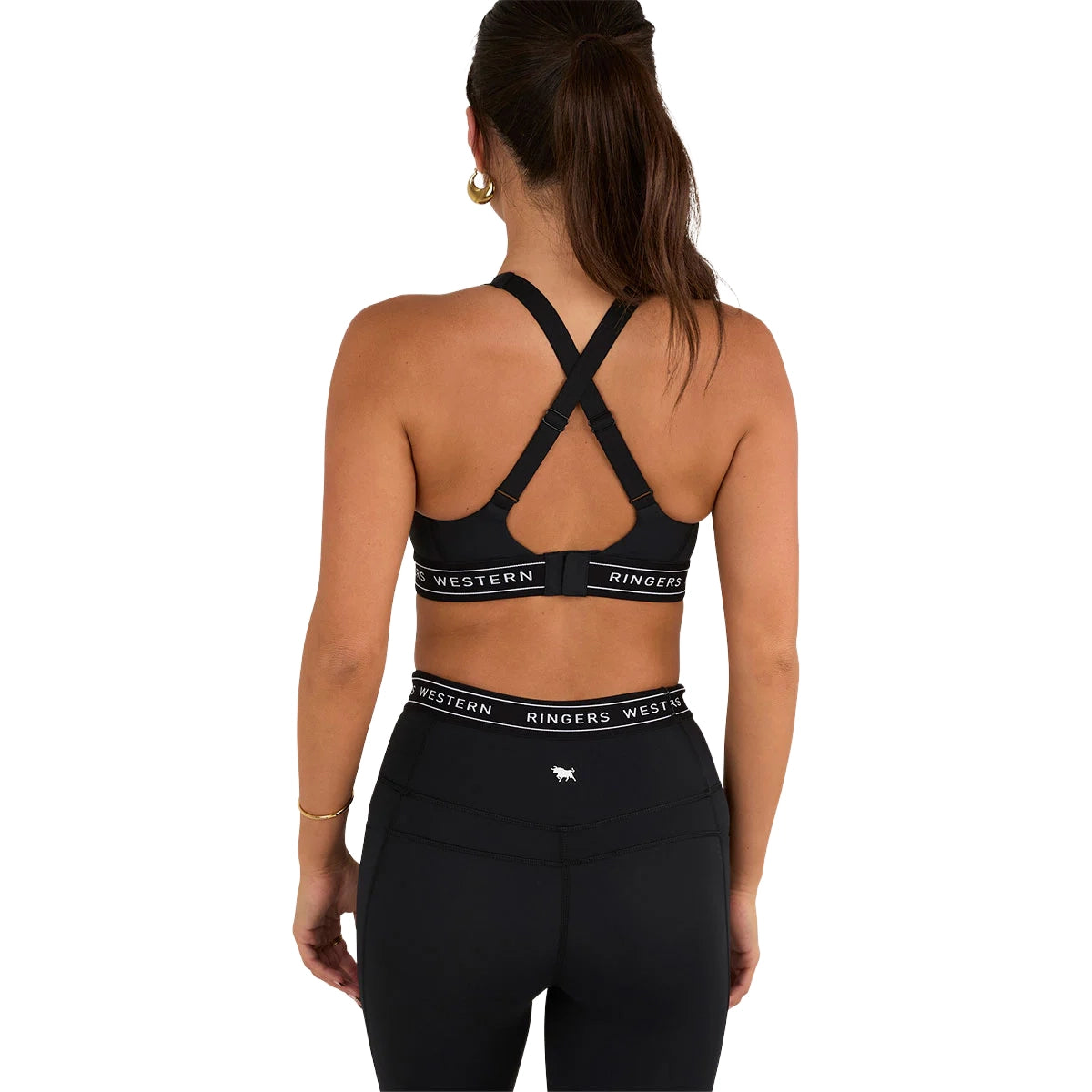 Ringers Western Womens Ringers Active Logo Elastic Support Crop Top (225009RW) Black