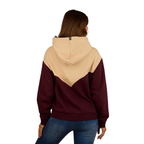 Ringers Western Womens Rosey Oversized Pullover Hoodie (225031RW) Cabernet/Dark Sand