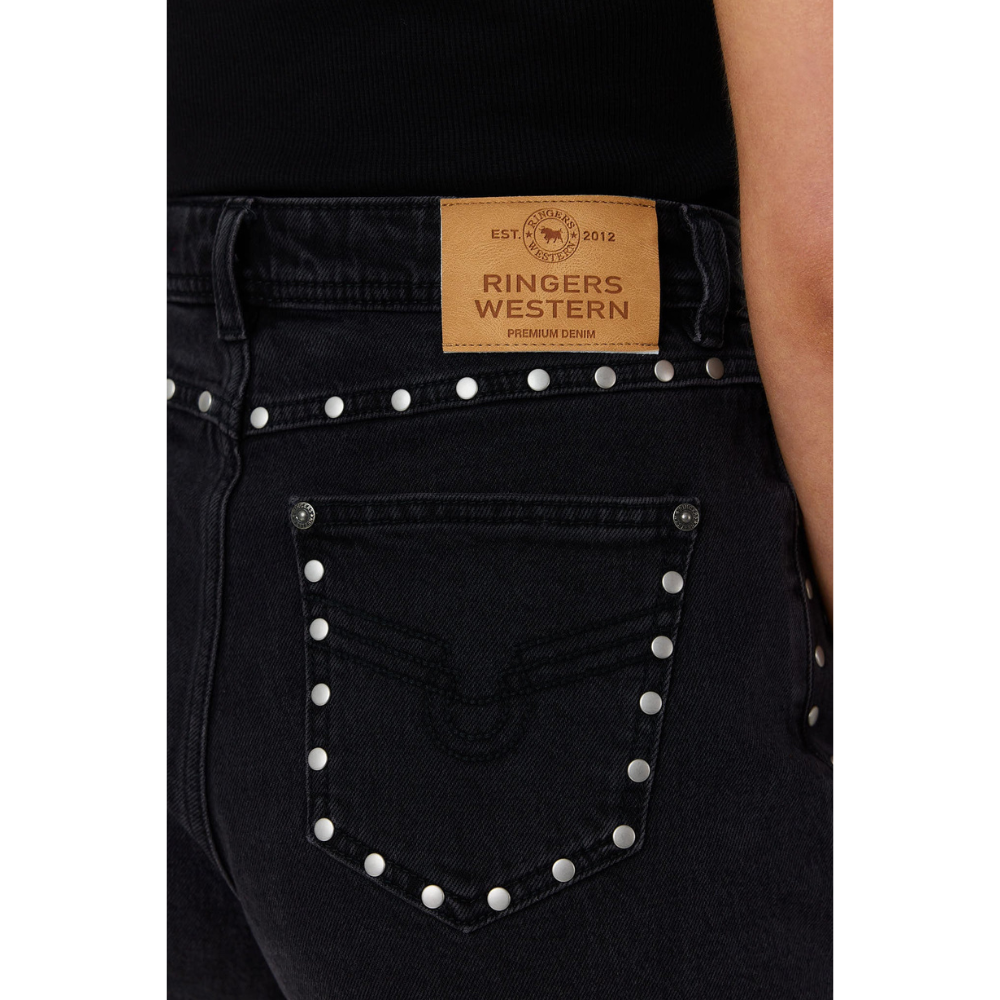 Ringers Western Womens Roxy Studded Shorts (225246RW)  Washed Black