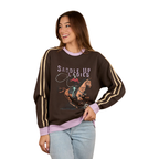 Ringers Western Womens Saddle Up Pullover Jumper (225035RW) Charcoal/Lavender