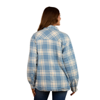 Ringers Western Womens Sadie L/S Sherpa Flannel Shirt (224094RW) Faded Denim/Off White
