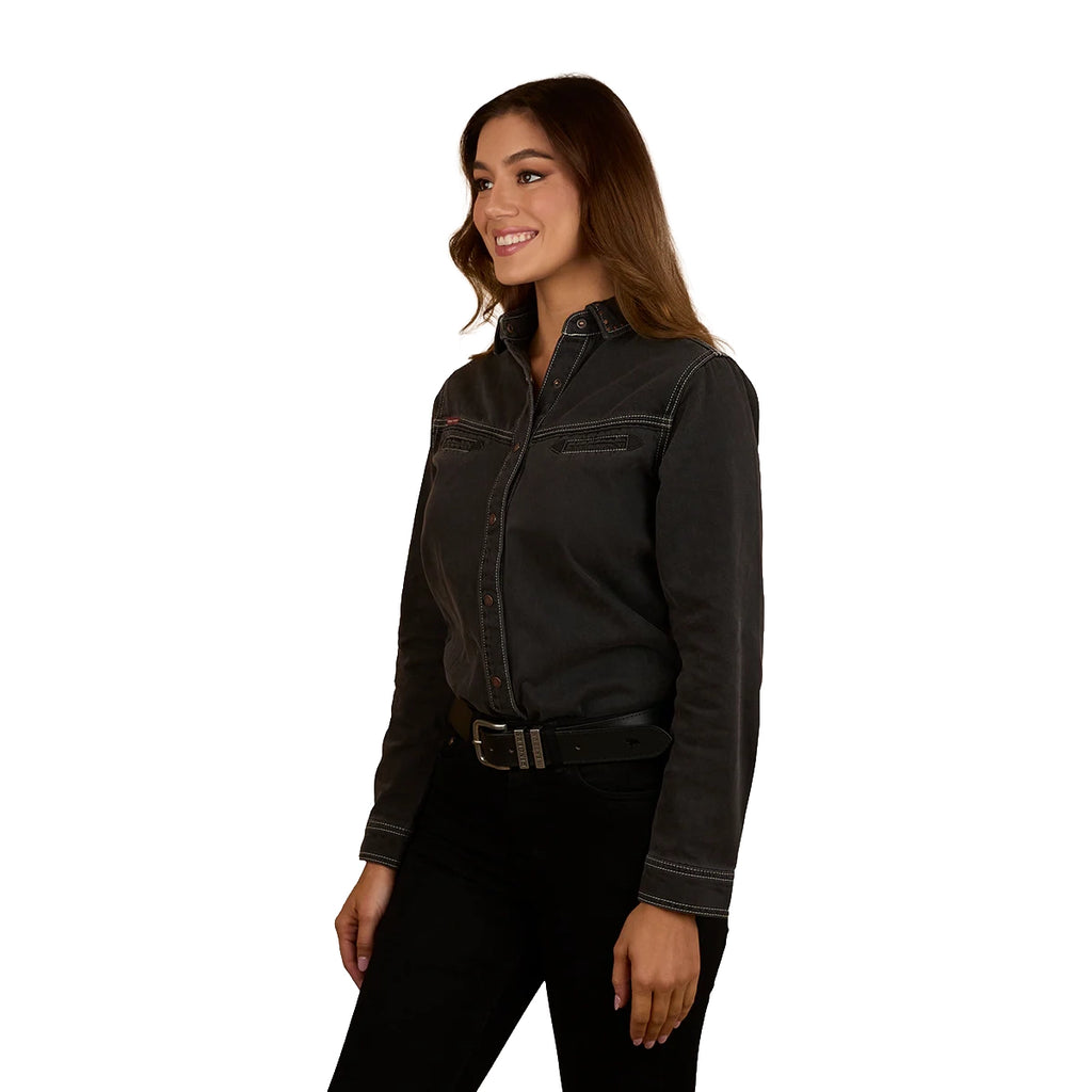 Ringers Western Womens Sarina L/S Shirt (225063RW) Washed Black