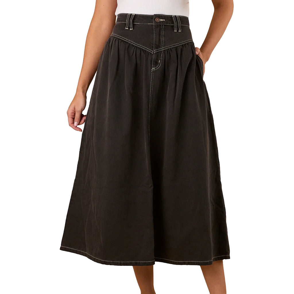 Ringers Western Womens Sarina Midi Skirt (225062RW) Washed Black