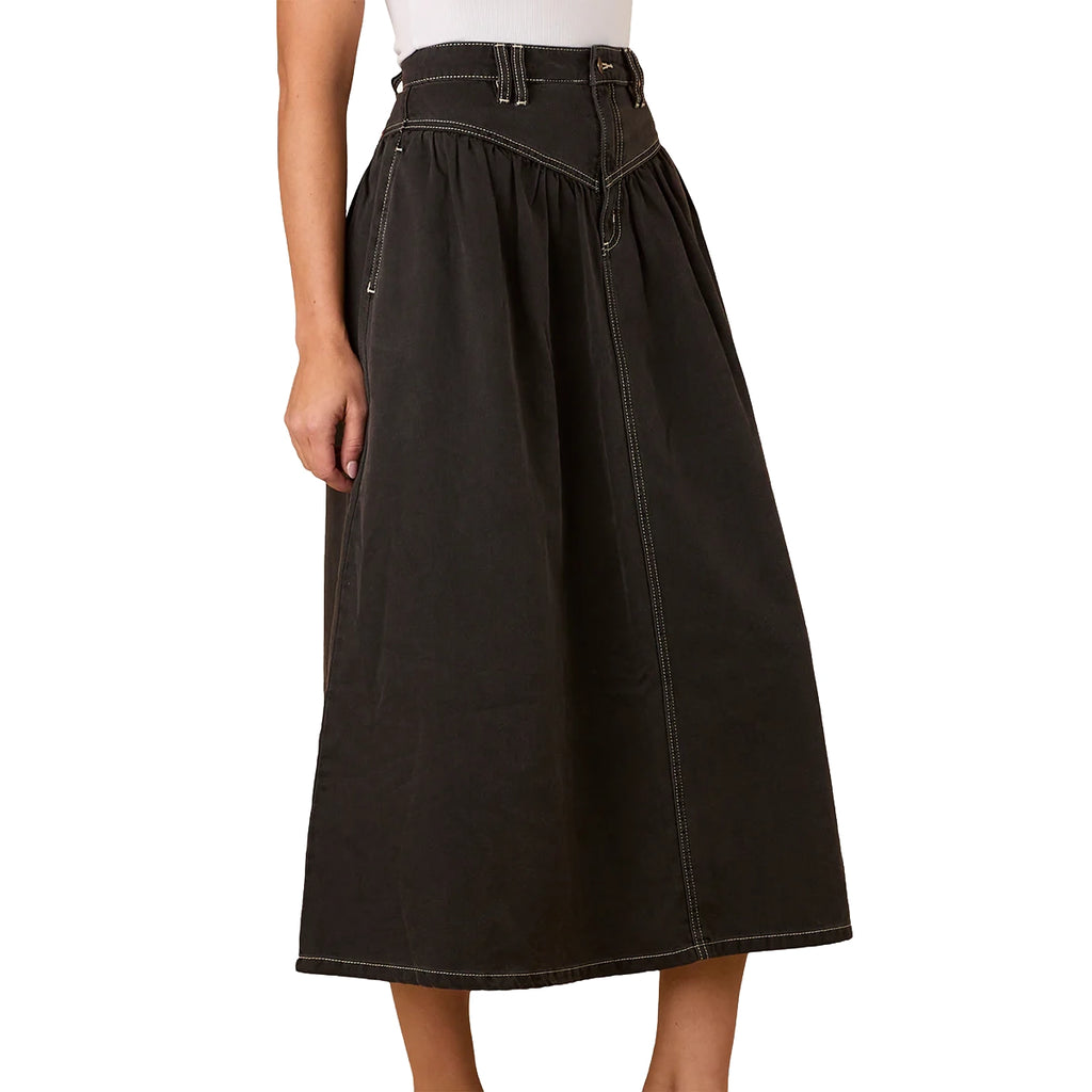 Ringers Western Womens Sarina Midi Skirt (225062RW) Washed Black