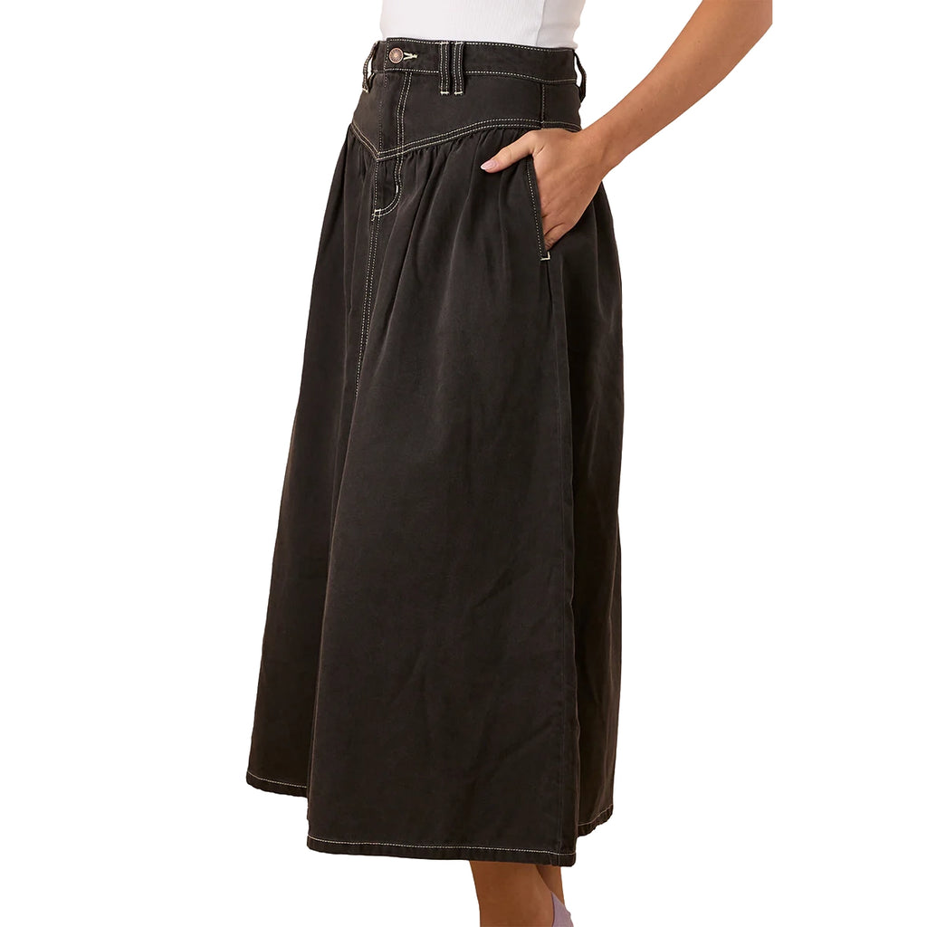 Ringers Western Womens Sarina Midi Skirt (225062RW) Washed Black