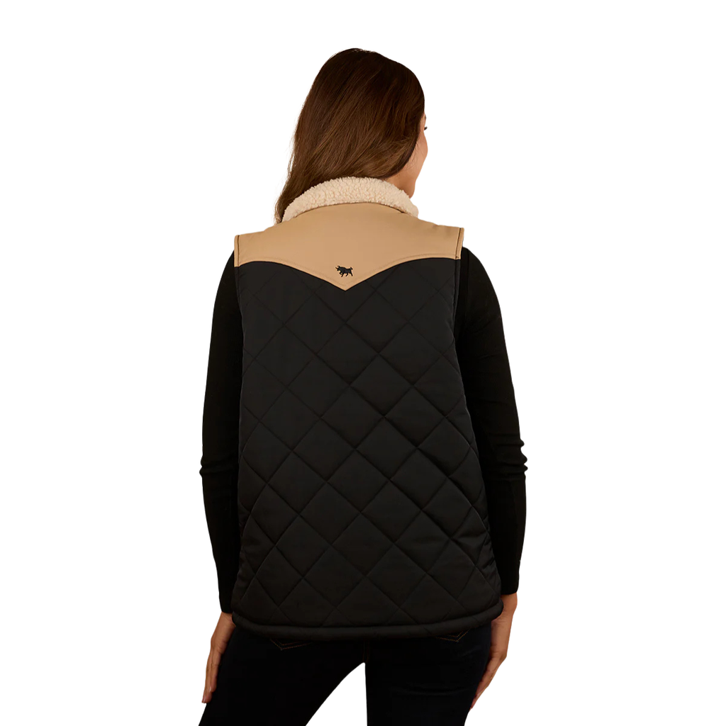 Ringers Western Womens Selwyn Puffer Vest (224061RW) Dark Sand/Black