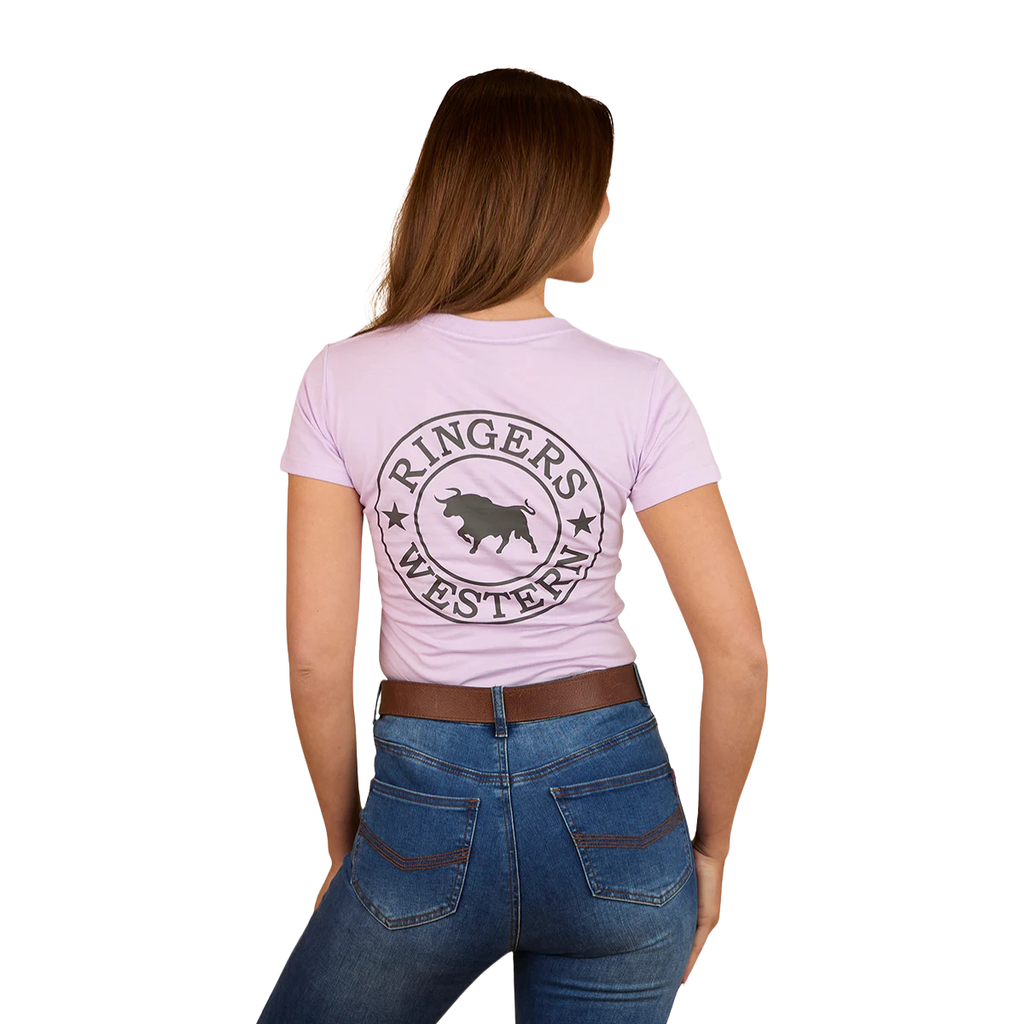 Ringers Western Womens Signature Bull Classic Fit S/S Tee (220016RW) Lilac/Charcoal