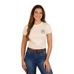 Ringers Western Womens Signature Bull Classic Fit S/S Tee (220016RW) Off White/Pine