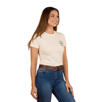 Ringers Western Womens Signature Bull Classic Fit S/S Tee (220016RW) Off White/Pine