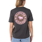 Ringers Western Womens Signature Bull Loose S/S Tee  (220018RW)  Charcoal/Pink Camo