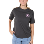 Ringers Western Womens Signature Bull Loose S/S Tee  (220018RW)  Charcoal/Pink Camo