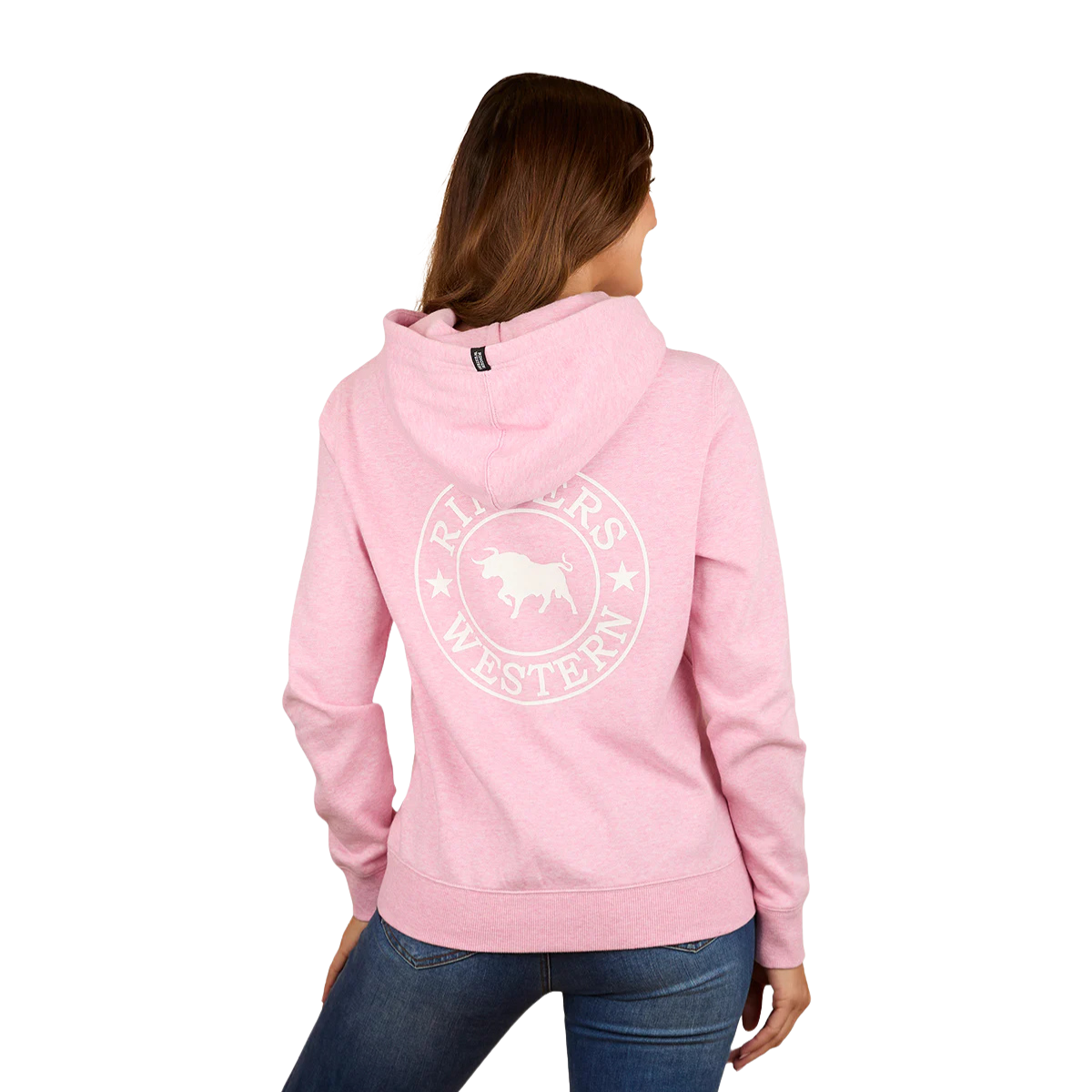 Ringers Western Womens Signature Bull Pullover Hoodie (223074RW) Pink Marle