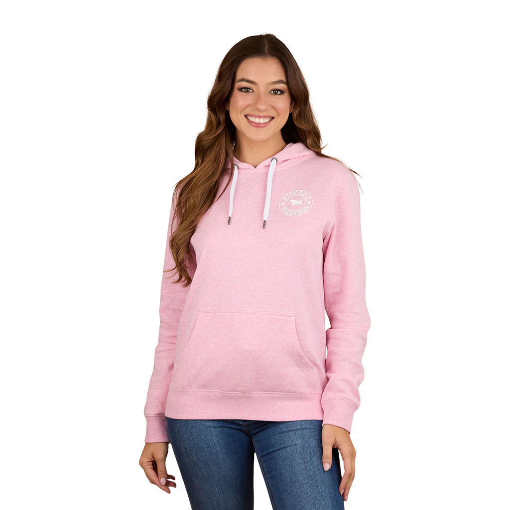 Ringers Western Womens Signature Bull Pullover Hoodie (223074RW) Pink Marle