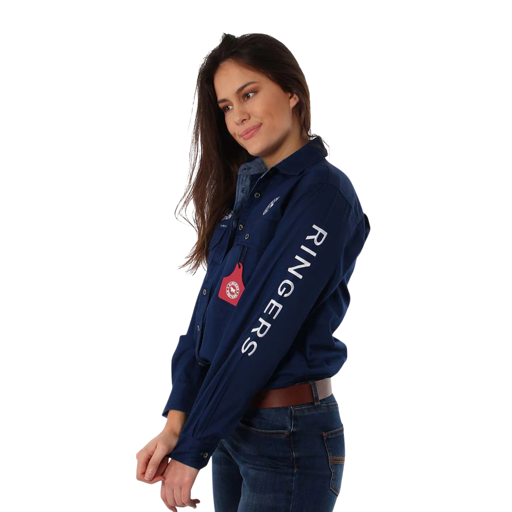 Ringers Western Womens Signature Jillaroo Full Button L/S Work Shirt  (218110002) Navy