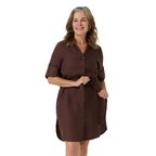 Ringers Western Womens Solene Linen Shirt Dress (225171RW)  Chocolate