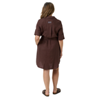 Ringers Western Womens Solene Linen Shirt Dress (225171RW)  Chocolate