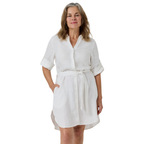 Ringers Western Womens Solene Linen Shirt Dress (225171RW)  White