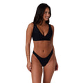A woman modelling a black Ringers Western Women's Taryn Classic Regular Cover Bikini (225206RW) on a white studio background.