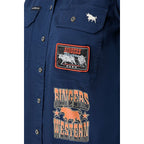 Ringers Western Womens Trail Blazer Full Button L/S Work Shirt (225073RW) Navy Badges
