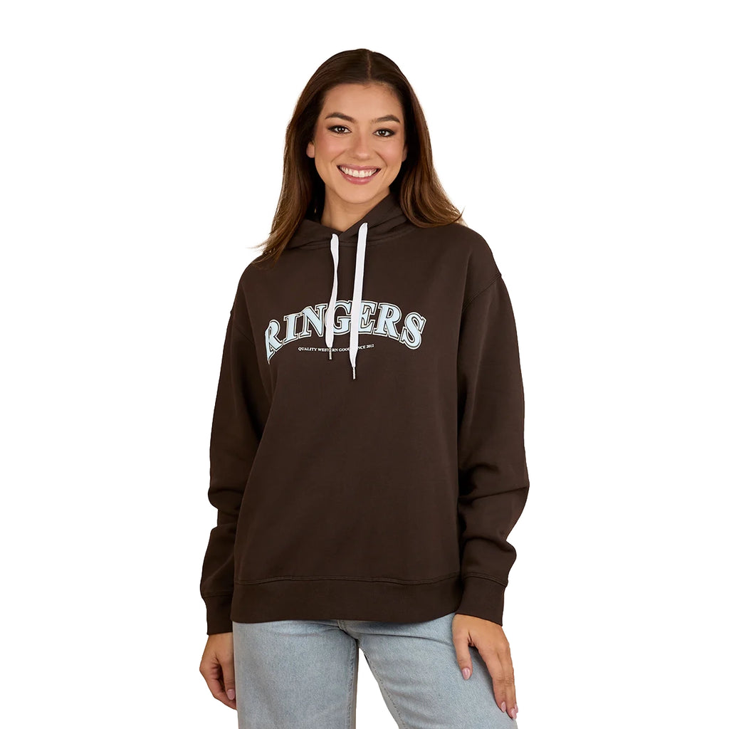Ringers Western Womens Varsity Hoodie (223081RW) Charcoal Front