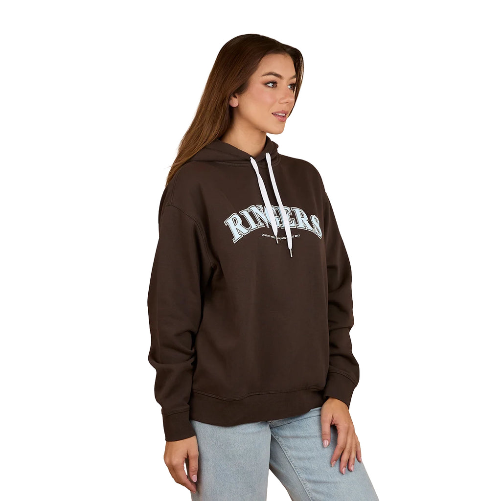 Ringers Western Womens Varsity Hoodie (223081RW) Charcoal 3-4 R